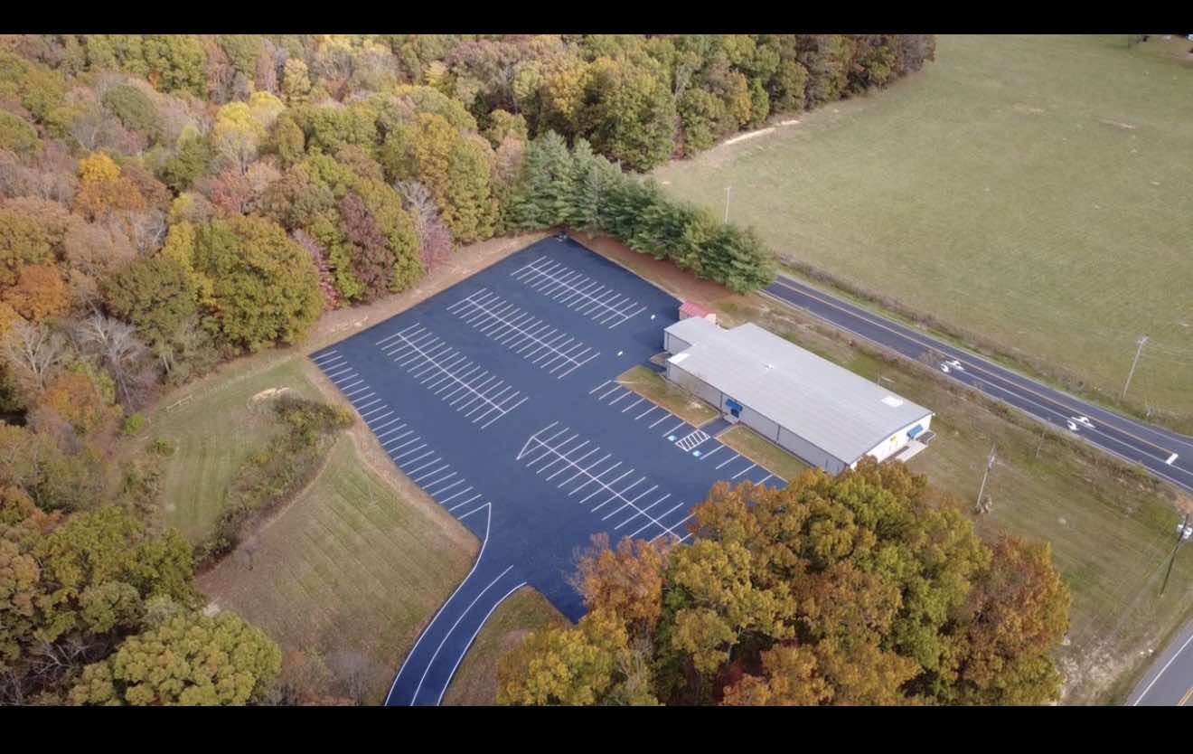 Aerial view of completed project